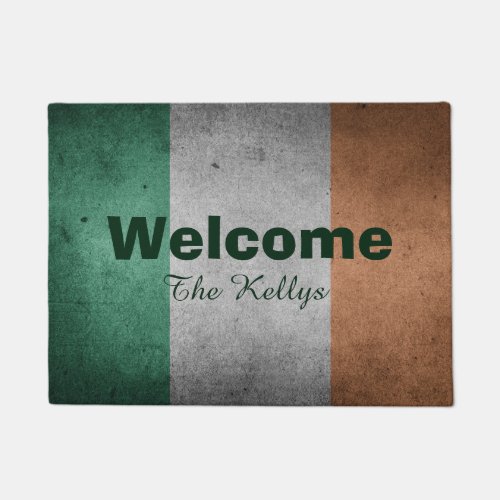 Grunge Design Irish Flag Doormat