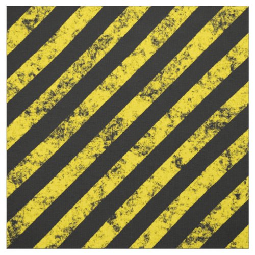 Grunge Diagonal Caution Warning Stripes Pattern Fabric