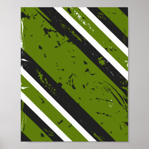 Grunge Diagonal Stripes Abstract Design Poster