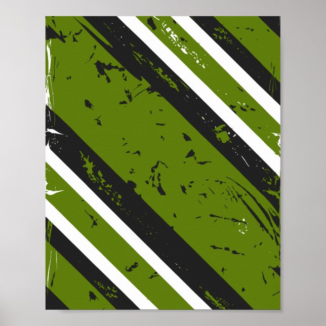 Grunge Diagonal Stripes Abstract Design Poster (Front)