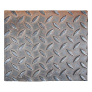 grunge diamond metal background, Welded steel surf Duvet Cover