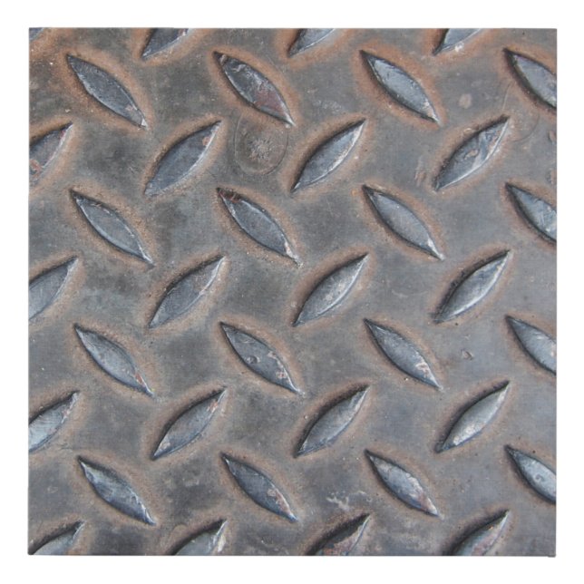 grunge diamond metal background, Welded steel surf Faux Canvas Print (Front)