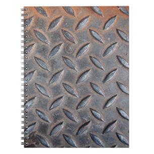grunge diamond metal background, Welded steel surf Notebook