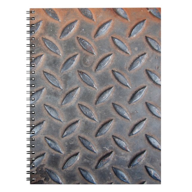 grunge diamond metal background, Welded steel surf Notebook (Front)