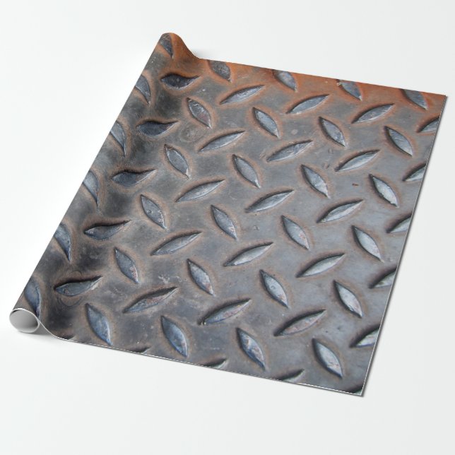 grunge diamond metal background, Welded steel surf Wrapping Paper (Unrolled)