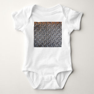 Grunge diamond metal, welded steel texture. baby bodysuit
