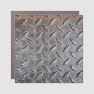 Grunge diamond metal, welded steel texture. car magnet