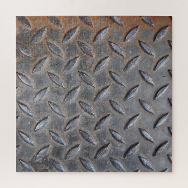 Grunge diamond metal, welded steel texture. jigsaw puzzle (Vertical)