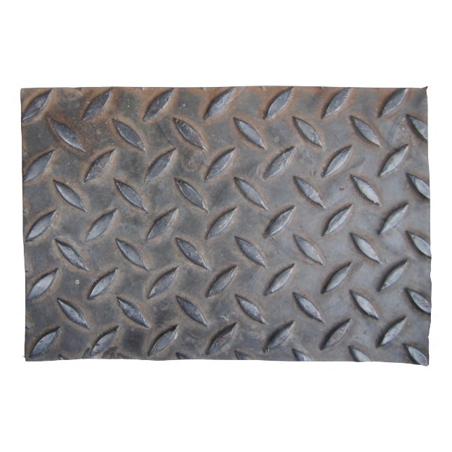 Grunge diamond metal, welded steel texture. pillow case (Front)