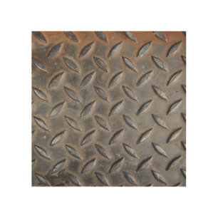 Grunge diamond metal, welded steel texture. wood wall art