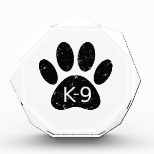 Grunge Distressed Dog Paw K-9 Award