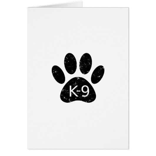 Grunge Distressed Dog Paw K-9 Cards (Front)
