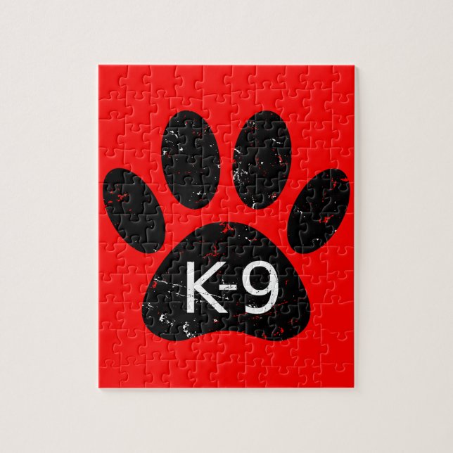 Grunge Distressed Dog Paw K-9 Jigsaw Puzzle (Vertical)