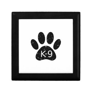 Grunge Distressed Dog Paw K-9 Keepsake Box