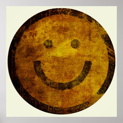 Grunge Distressed Face Poster Large