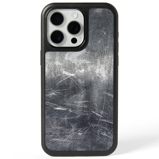 Grunge Distressed Mettalic Silver Texture Print iPhone 15 Pro Max Case