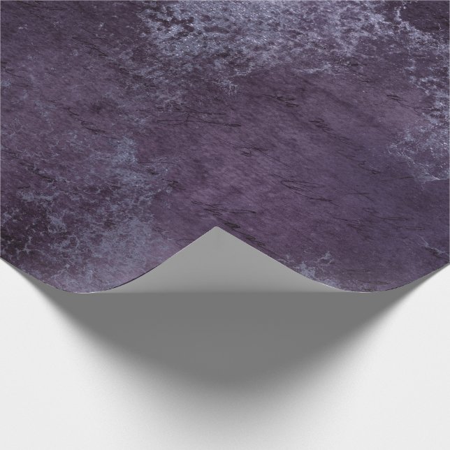 Grunge Distressed Purple Plum Violet Abstract Wrapping Paper (Corner)