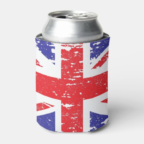 Grunge Distressed UK United Kingdom Flag Can Cooler