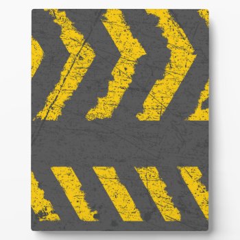 Grunge Distressed Yellow Road Marking Plaque by UDDesign at Zazzle
