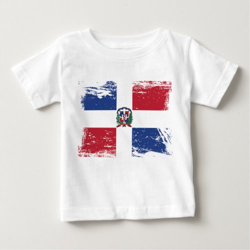 Grunge Dominican Republic Flag Baby T_Shirt