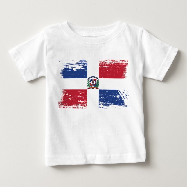 Grunge Dominican Republic Flag Baby T-Shirt (Front)