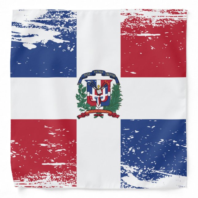 Grunge Dominican Republic Flag Bandana (Front)
