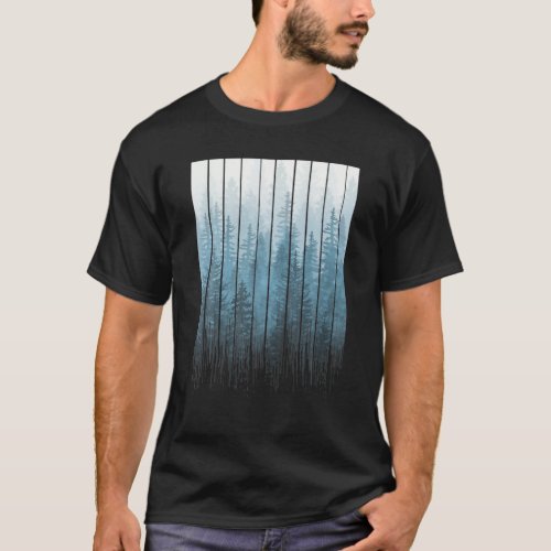 Grunge Dripping Turquoise Misty Forest T_Shirt