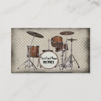 Grunge Drummer Custom Musician Cards by ProfessionalOffice at Zazzle
