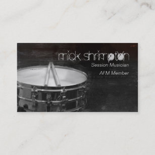 Grunge Drummer Musician Business Card