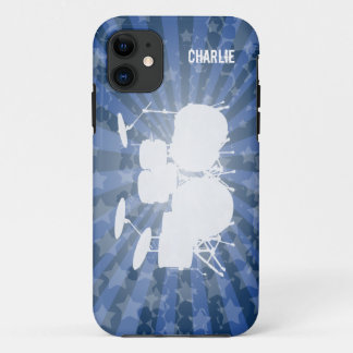 Grunge Drums Blue Burst iPhone 11 Case