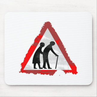 Grunge Elderly People Sign Mouse Pad