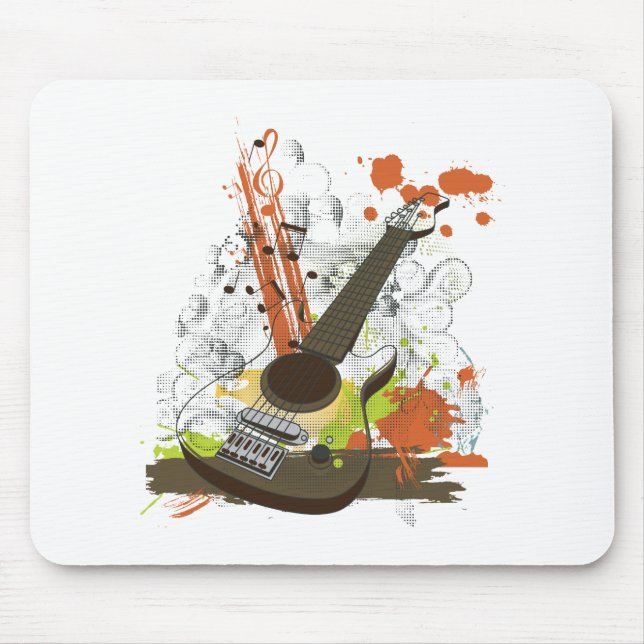 grunge electric guitar mouse pad (Front)