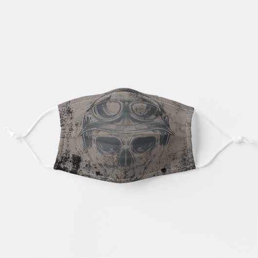 Grunge Face Skull Adult Cloth Face Mask (Front, Unfolded)