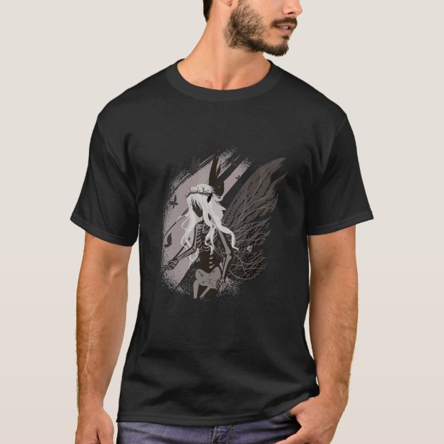 Grunge Faerie Haunting Skeleton Mystical Creature  T-Shirt (Front)