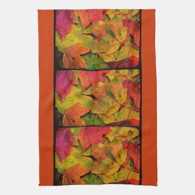Grunge Fall Leaves Towel (Vertical)
