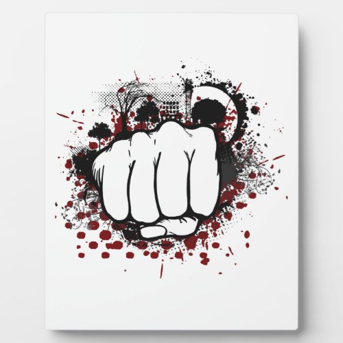 Grunge Fist Punch Plaque