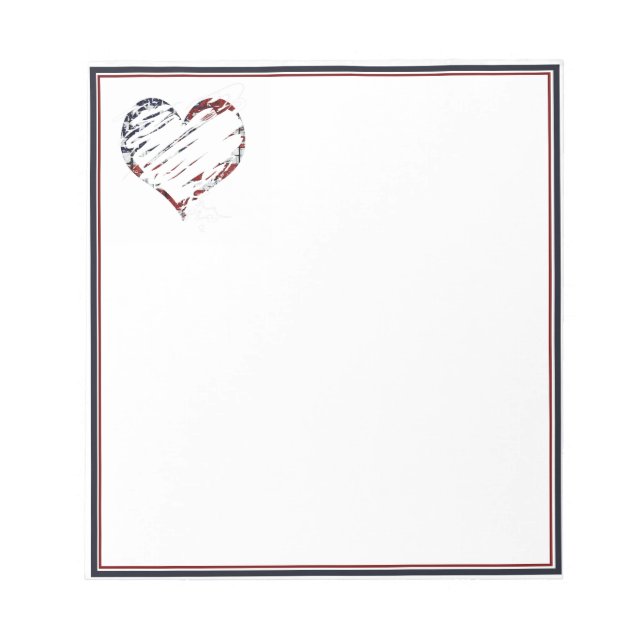 Grunge flag heart  notepad (Front)