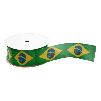 Grunge Flag of Brazil Custom Ribbon