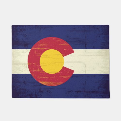 Grunge Flag of Colorado Doormat