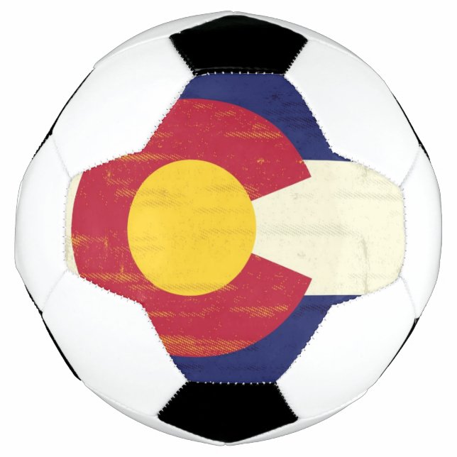 Grunge Flag of Colorado Soccer Ball (Front)