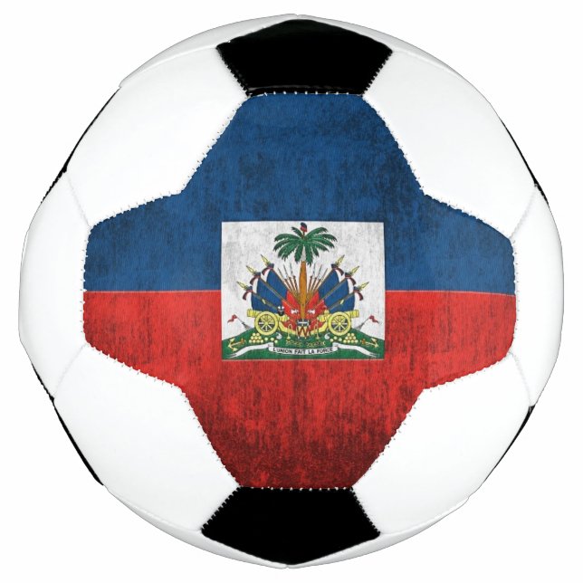 Grunge Flag Of Haiti Soccer Ball (Front)