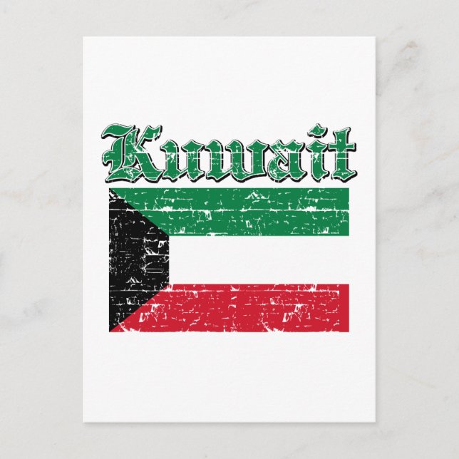 Grunge Flag of Kuwait Postcard (Front)