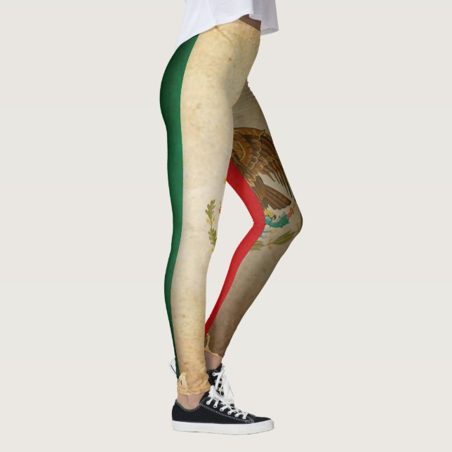 Grunge Flag of Mexico Leggings (Right)