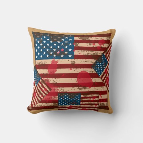 Grunge Flag Pillow