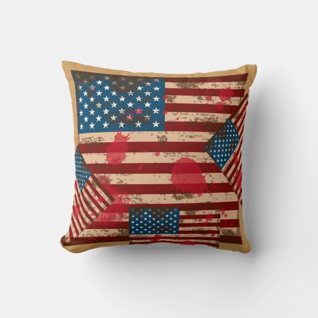 Grunge Flag Pillow (Front)