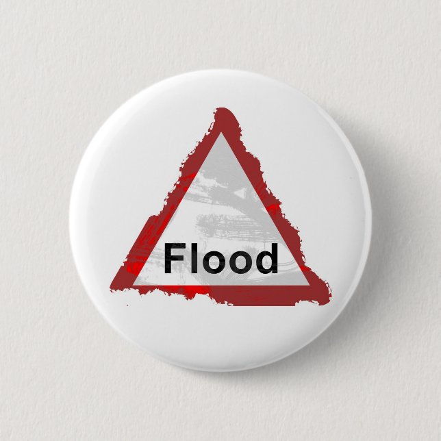 Grunge Flood Sign Button (Front)