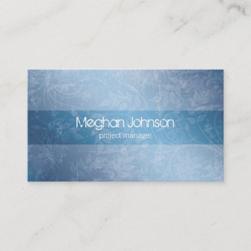 Grunge Floral Blue Trendy Business Card