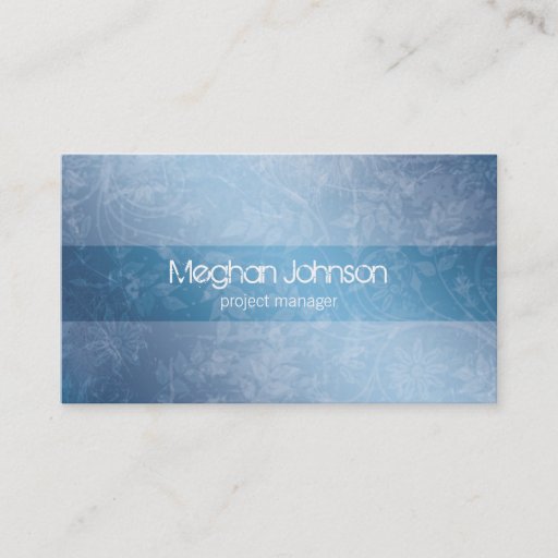 Customizable Grunge Floral Blue Trendy Business Card