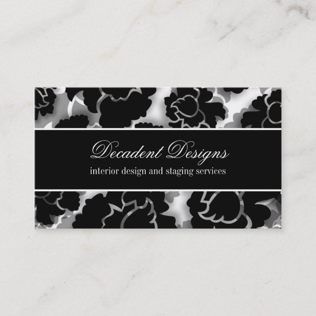 Grunge Floral Decadence Business Card (Front)