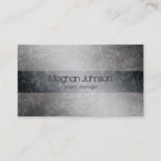 Grunge Floral Gray Trendy Business Card